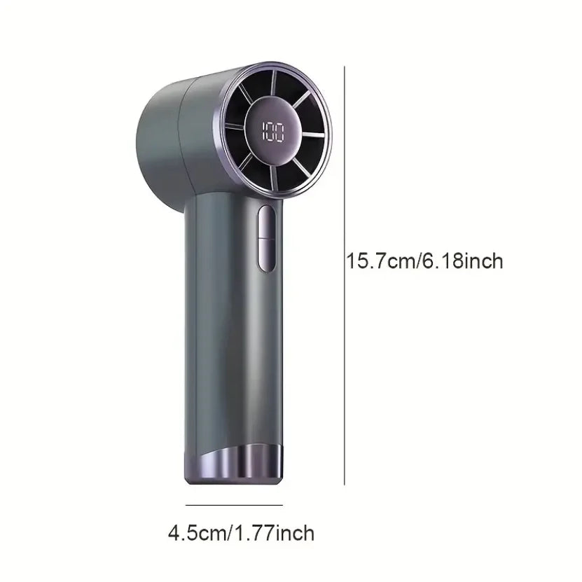 Quiet 5-Speed Handheld Fan - Compact USB Rechargeable Mini Fan with Digital Display, Lanyard - Perfect for Outdoor, Use & Gifts